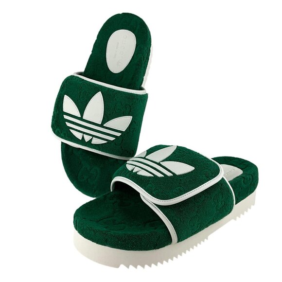 Gucci x Adidas Men\'s GG Platform Sandal Green Cotton Sponge Size 9 main image 8